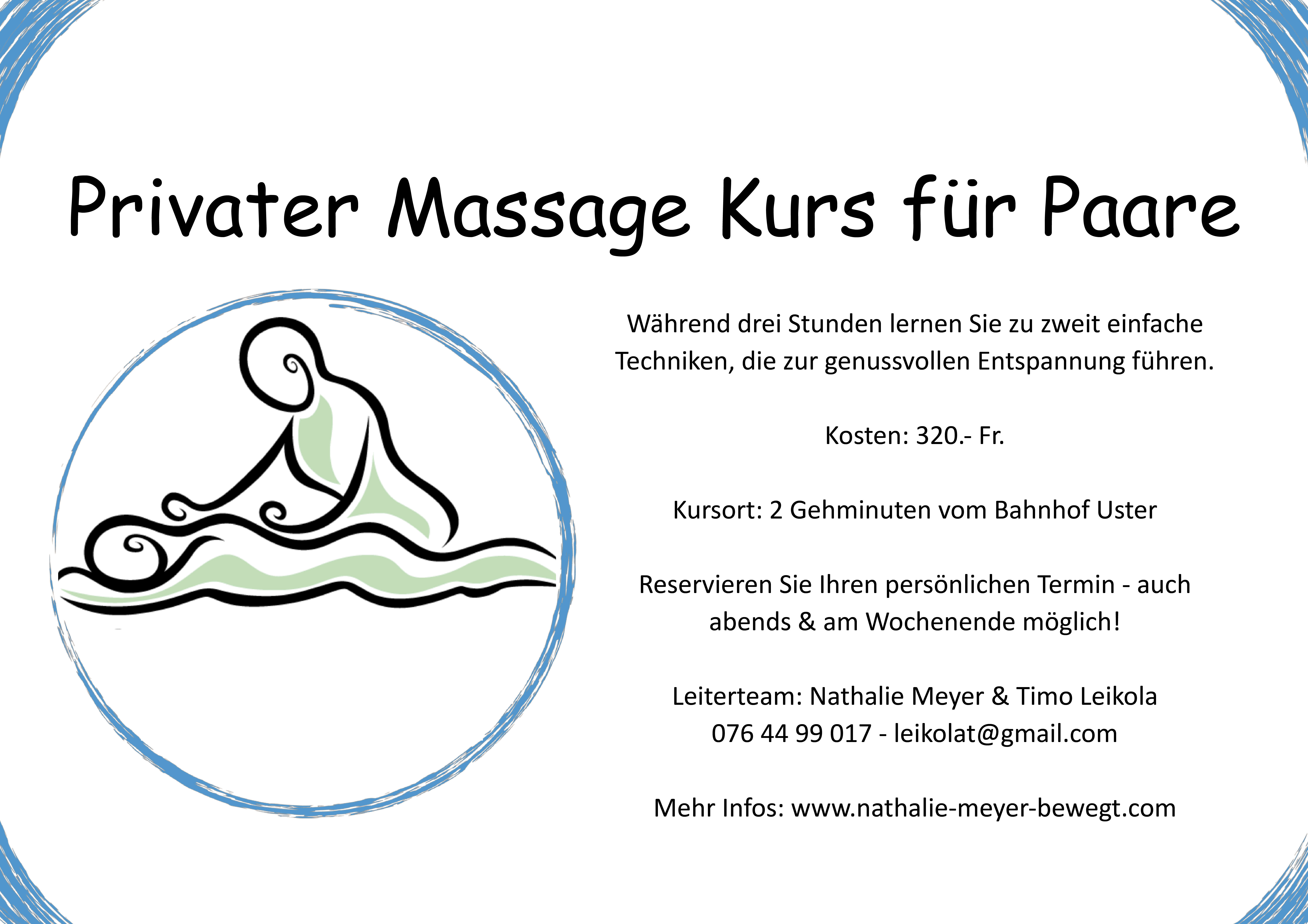 Private Massagekurse für Paare in Uster
